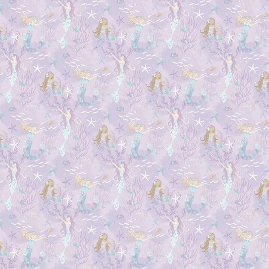 Mermaids Nursery Wallpaper - Purple