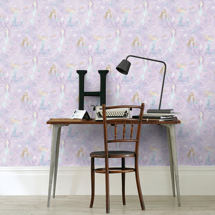 Mermaids Nursery Room Wallpaper 8 - Purple