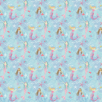 Mermaids Nursery Wallpaper - Blue