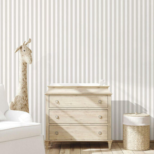 Regency Stripe Tiny Tots 2 Nursery Room Wallpaper - Gray