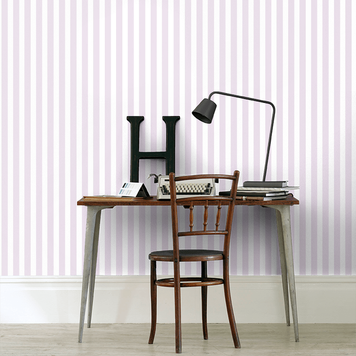 Regency Stripe Nursery Room Wallpaper 4 - Purple