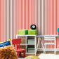 Regency Stripe Tiny Tots 2 Nursery Room Wallpaper - Red