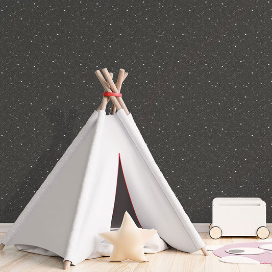 Space Sidewall Nursery Room Wallpaper - Black