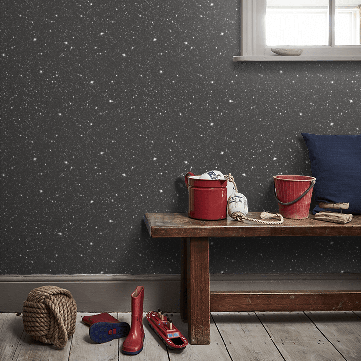 Space Sidewall Nursery Room Wallpaper 2 - Black