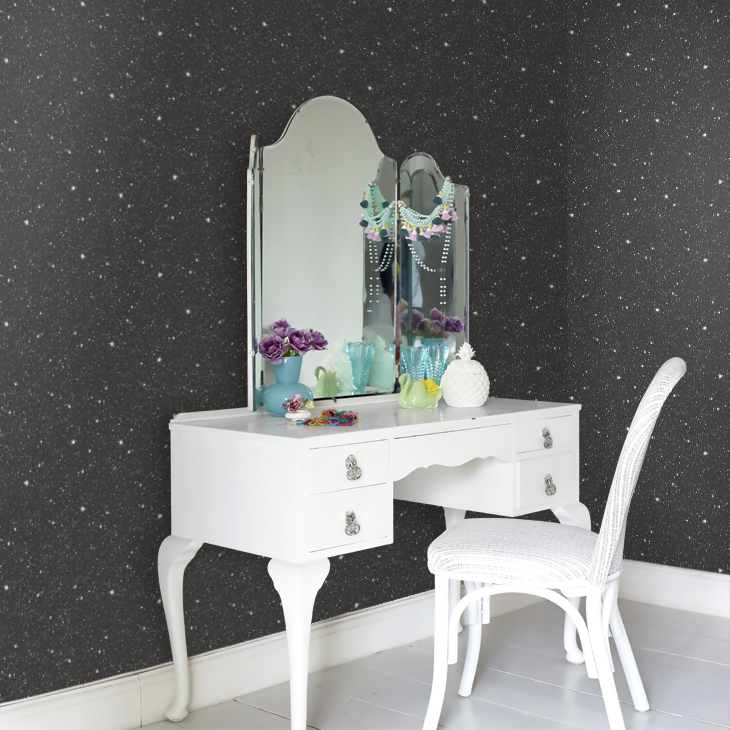 Space Sidewall Nursery Room Wallpaper 3 - Black