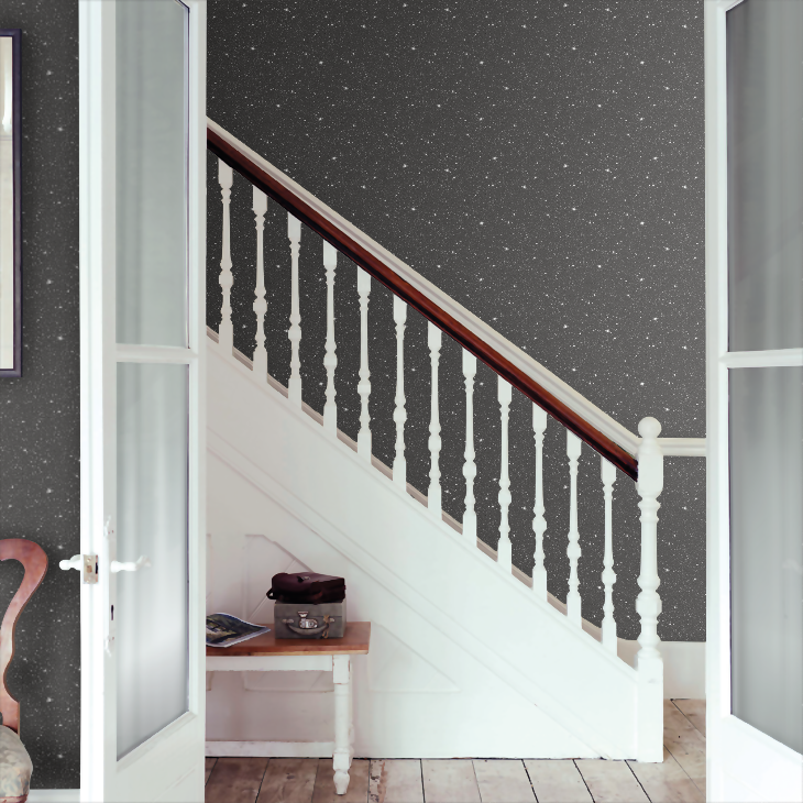 Space Sidewall Nursery Room Wallpaper 4 - Black