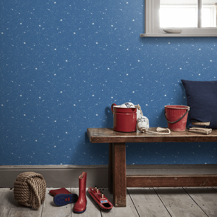 Space Sidewall Nursery Room Wallpaper 2 - Blue