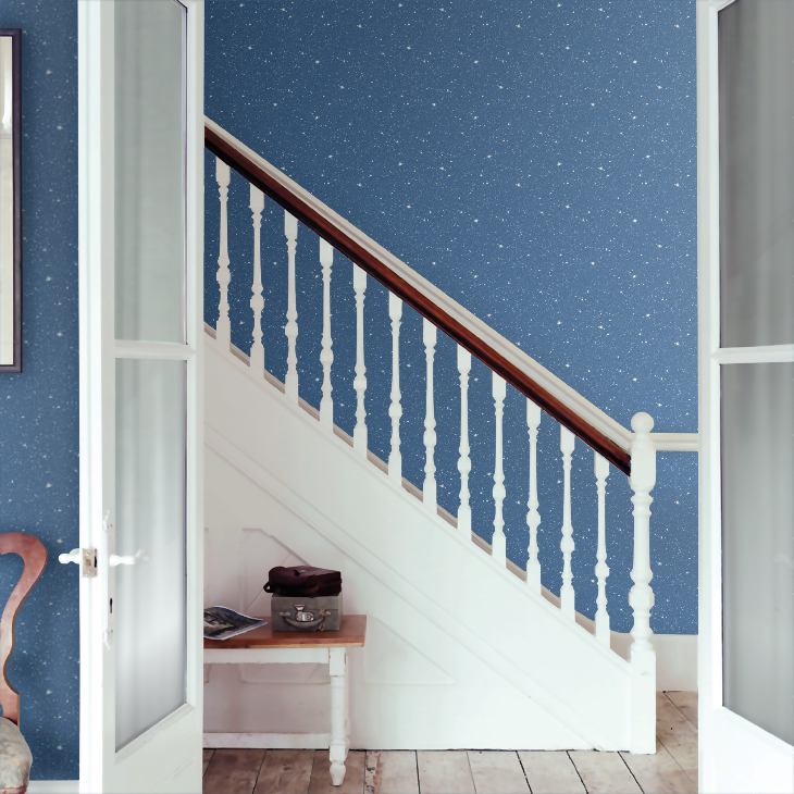 Space Sidewall Nursery Room Wallpaper 4 - Blue