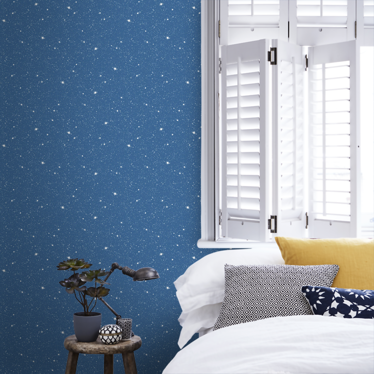 Space Sidewall Nursery Room Wallpaper 5 - Blue