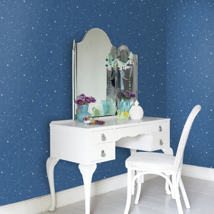 Space Sidewall Nursery Room Wallpaper 6 - Blue
