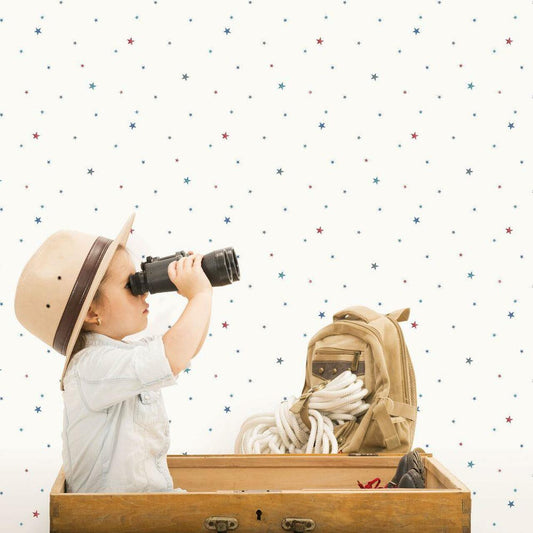 Stars Tiny Tots 2 Nursery Room Wallpaper - White