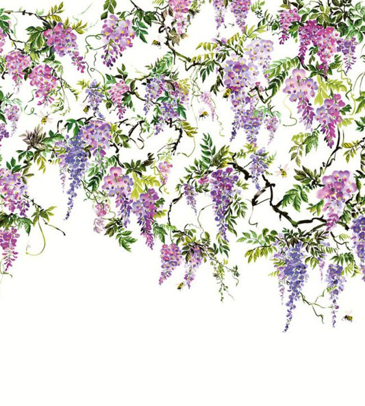 Trailing Wisteria Nursery Wallpaper - Purple