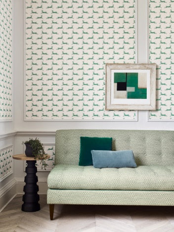 March Hare Nursery Room Wallpaper - Green