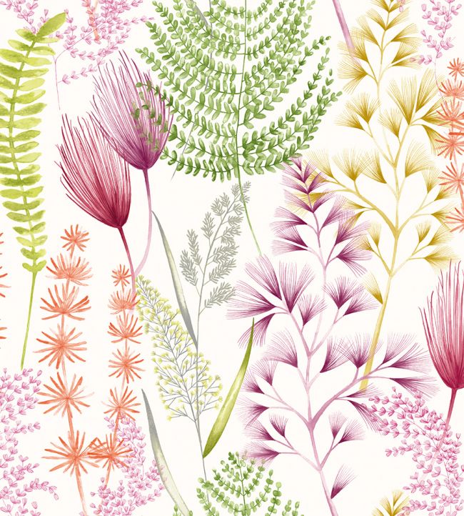 Summer Ferns Nursery Wallpaper - Purple