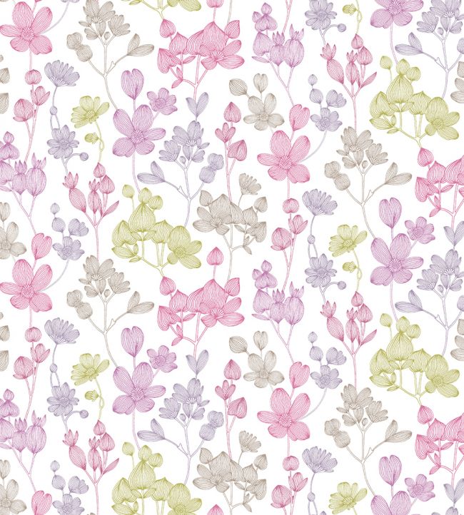 Kalina Nursery Wallpaper - Purple