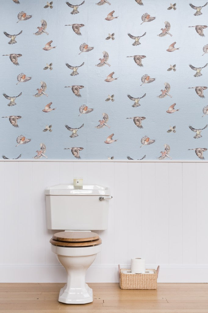 Early Bird Nursery Room Wallpaper 3 - Blue