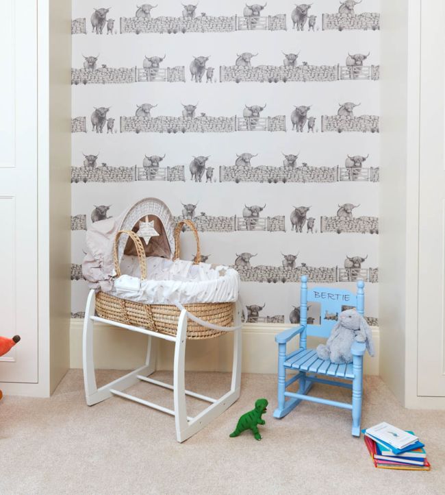 Highland Fling Nursery Room Wallpaper 2 - Blue