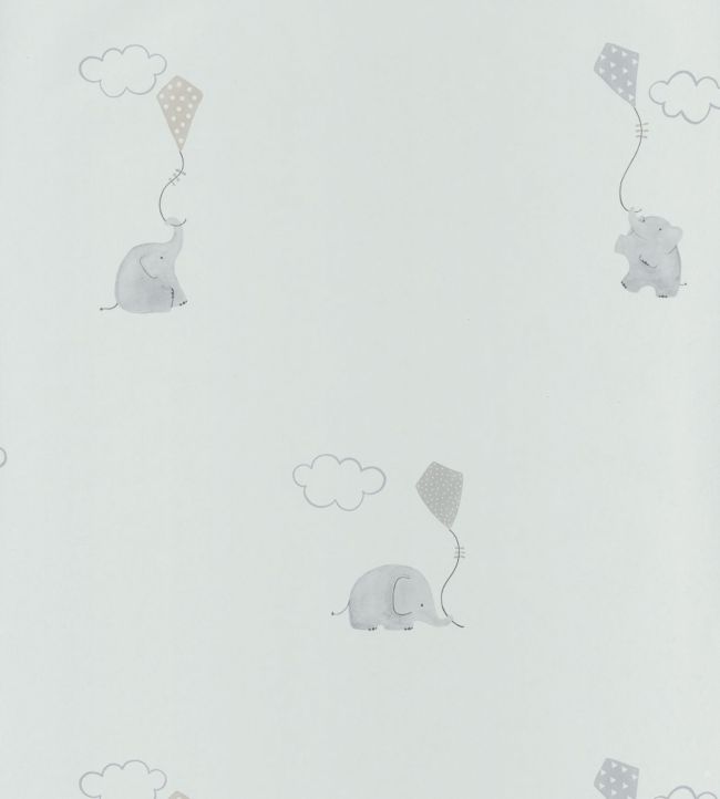 Elephants Nursery Wallpaper - Silver