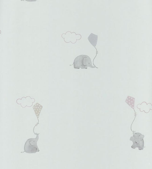 Elephants Nursery Wallpaper - Blue