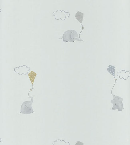 Elephants Nursery Wallpaper - Gray