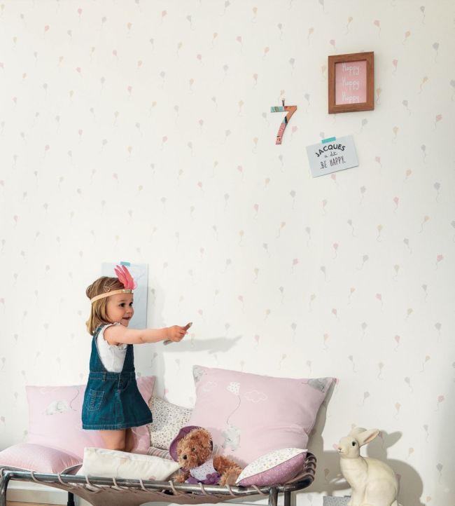 Cerfs Volants Nursery Room Wallpaper - Blue