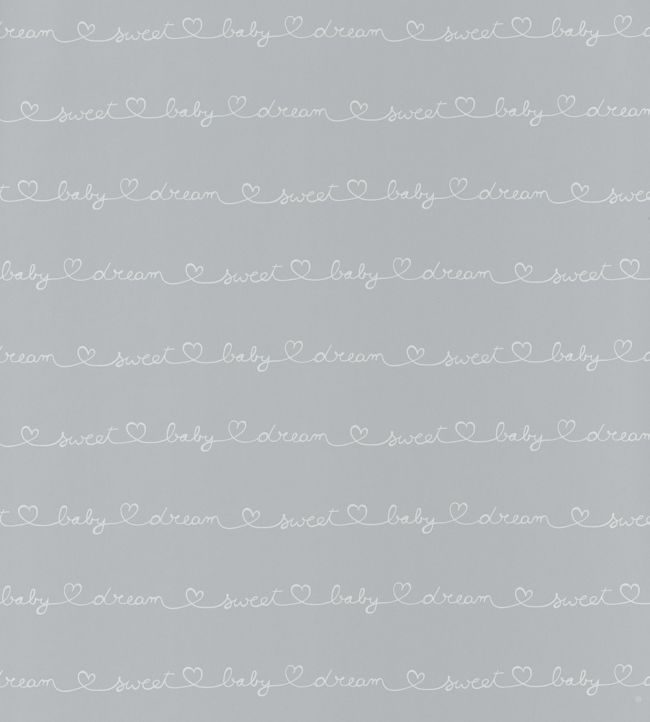 Ecriture Nursery Wallpaper - Silver