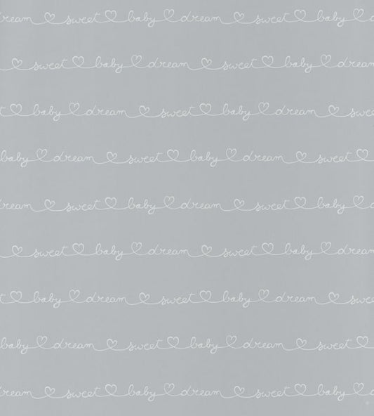 Ecriture Nursery Wallpaper - Silver