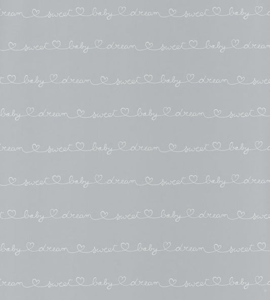 Ecriture Nursery Wallpaper - Silver