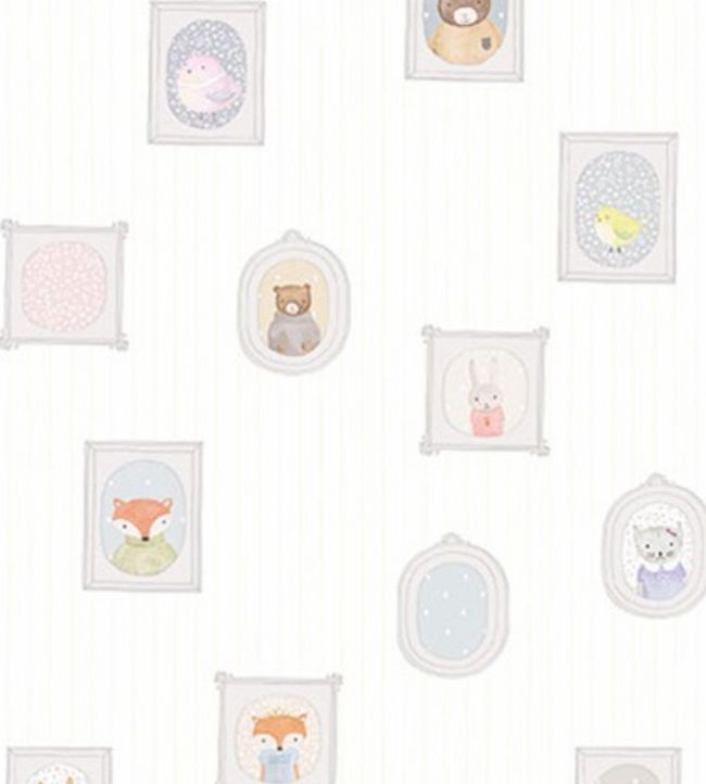 Pano Portraits Nursery Wallpaper - White