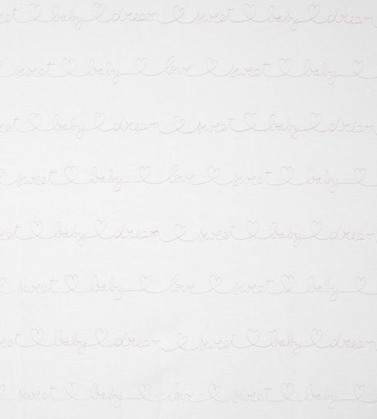 Ecriture Brodee Nursery Fabric - White