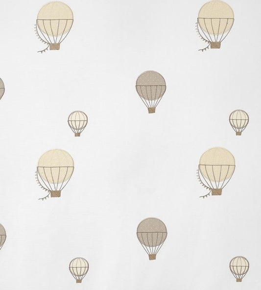Montgolfieres Brodees Nursery Fabric - Gray