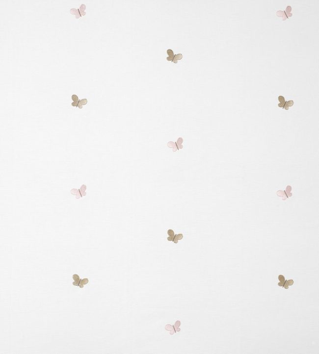 Papillons Brodes Nursery Fabric - White