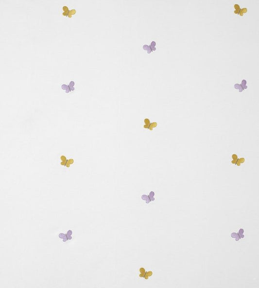 Papillons Brodes Nursery Fabric - Gray