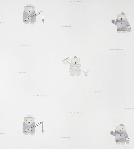 Ours Plage Nursery Fabric - Gray