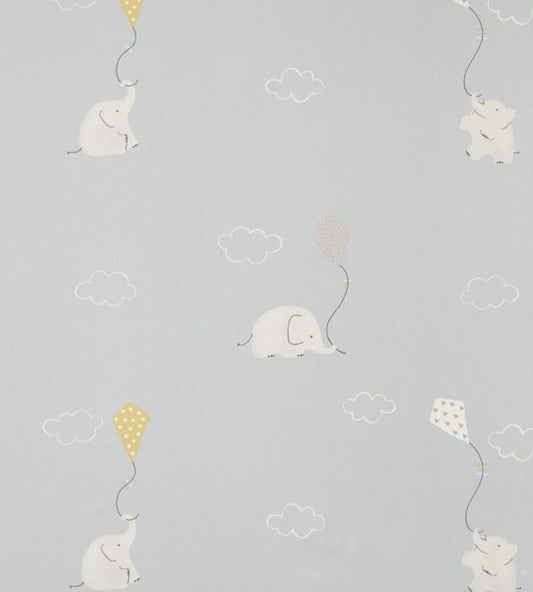 Elephants Nursery Fabric - Gray
