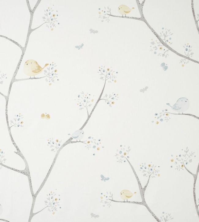 Oiseaux Nursery Fabric - Gray
