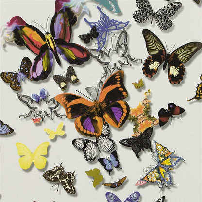 Butterfly Parade Nursery Wallpaper - Silver