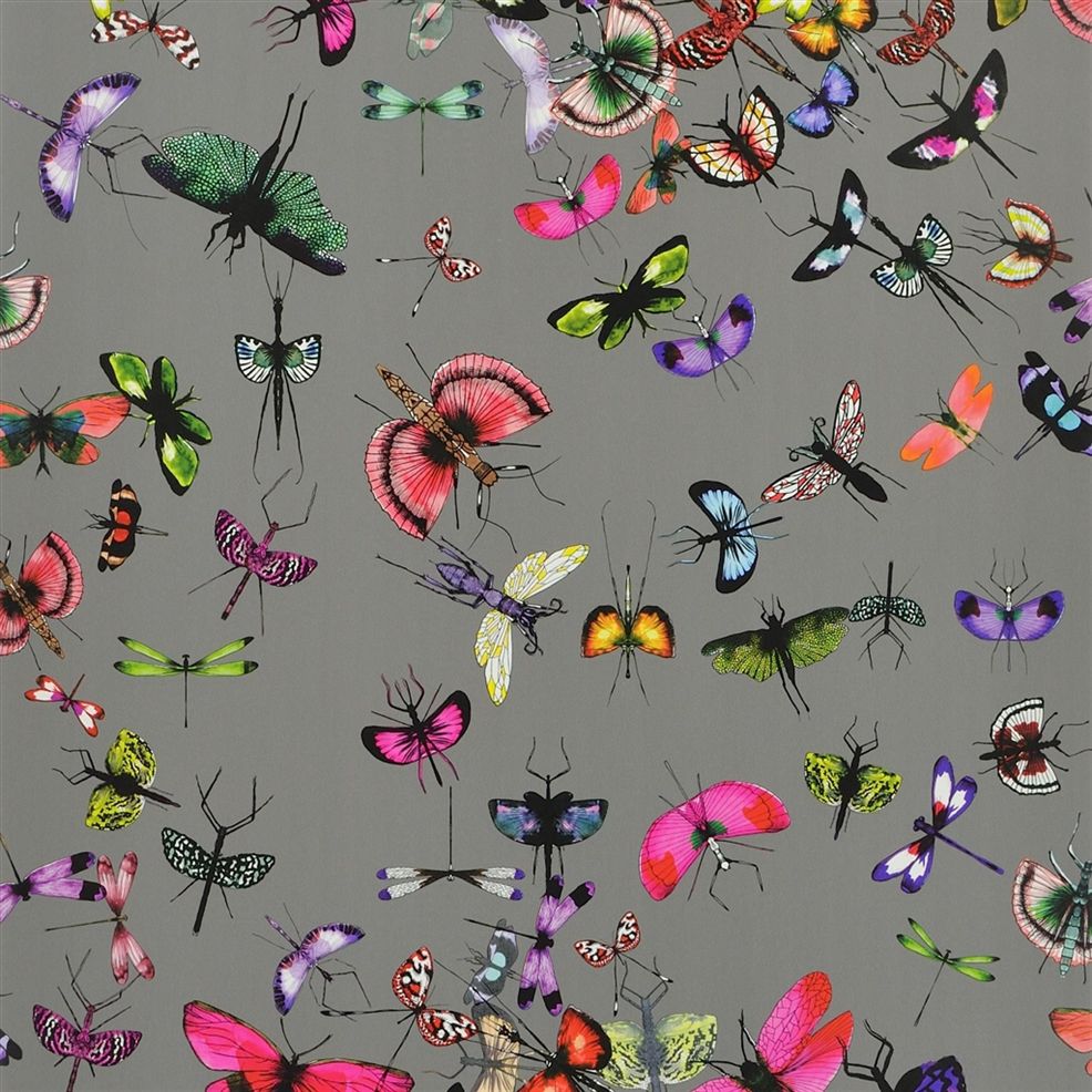 Mariposa Nursery Wallpaper - Gray