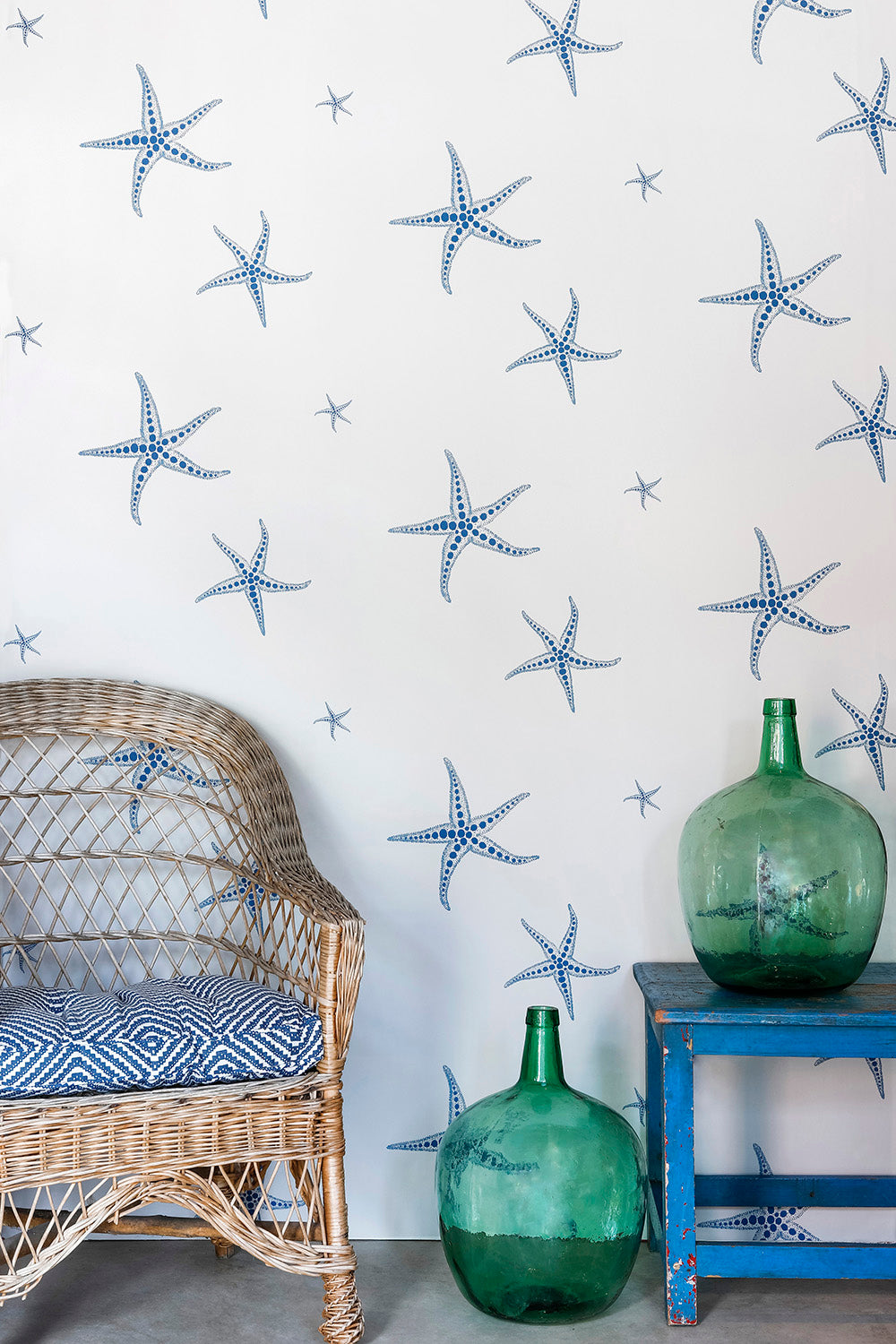 Starfish Nursery Room Wallpaper - White