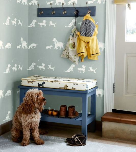 Fetch Nursery Room Wallpaper - Gray