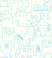Teeny Santorini Nursery Wallpaper - Blue