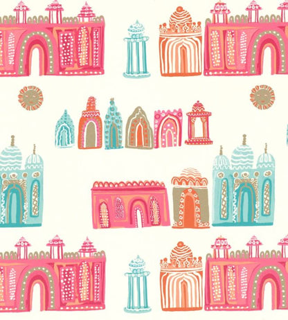 Pink City Nursery Wallpaper - Pink