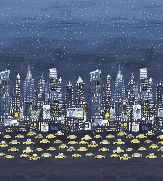 NYC Wall Nursery Mural Wallpaper - Blue