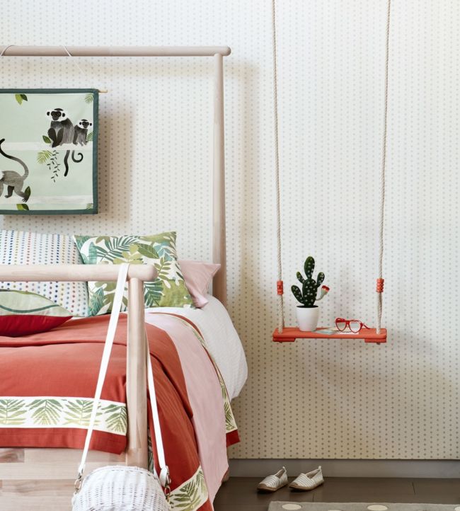 Dotty Nursery Room Wallpaper - Cream