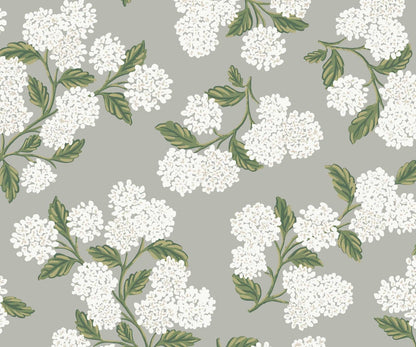 Hydrangea Wallpaper - Silver - Rifle