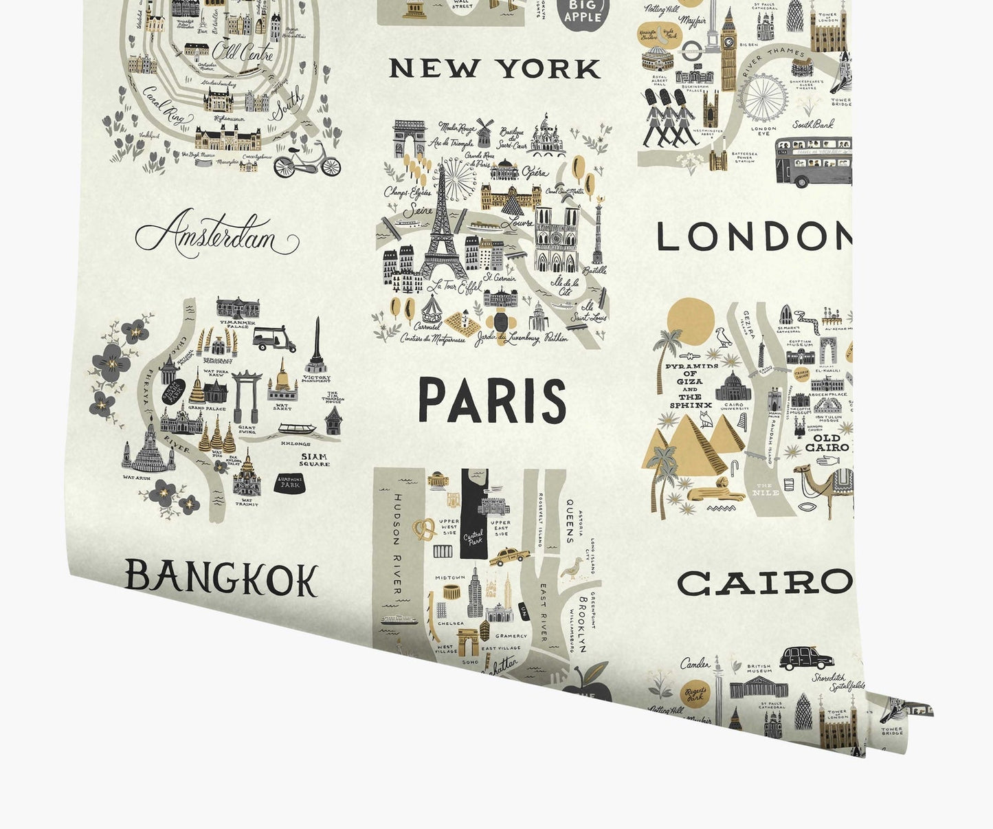 City Maps Wallpaper - Gray - Rifle