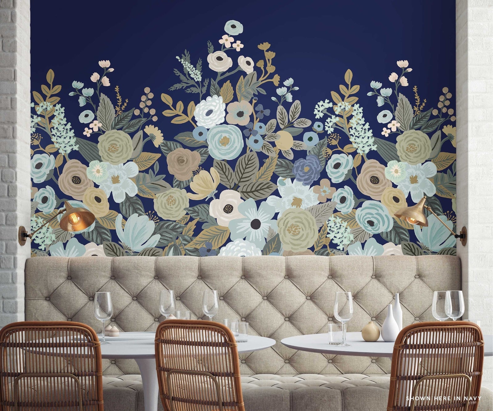 Garden Party Wallpaper Mural - Blue - Rifle