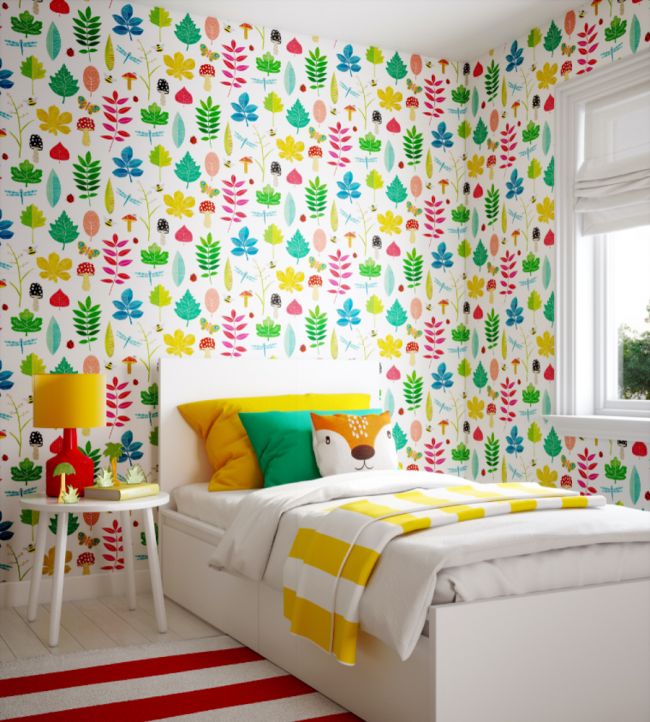 Forest Floor Nursery Room Wallpaper - Multicolor