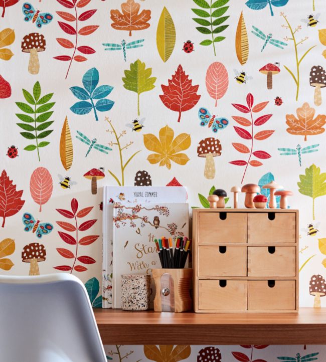 Forest Floor Nursery Room Wallpaper - Green
