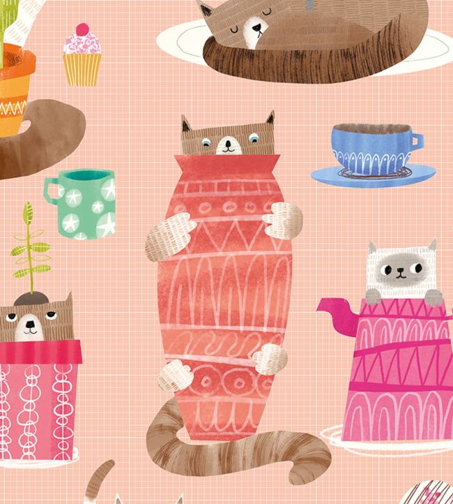 Kitten Kaboodle Nursery Wallpaper - Cream